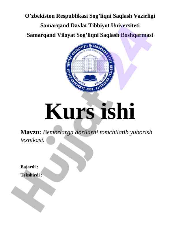 Bemorlarga dorilarni tomchilatib yuborish texnikasi