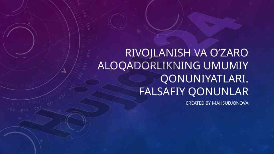 O'zgarish va rivojlanish jarayoni falsafasi