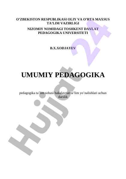 Umumiy Pedagogika Darsligi
