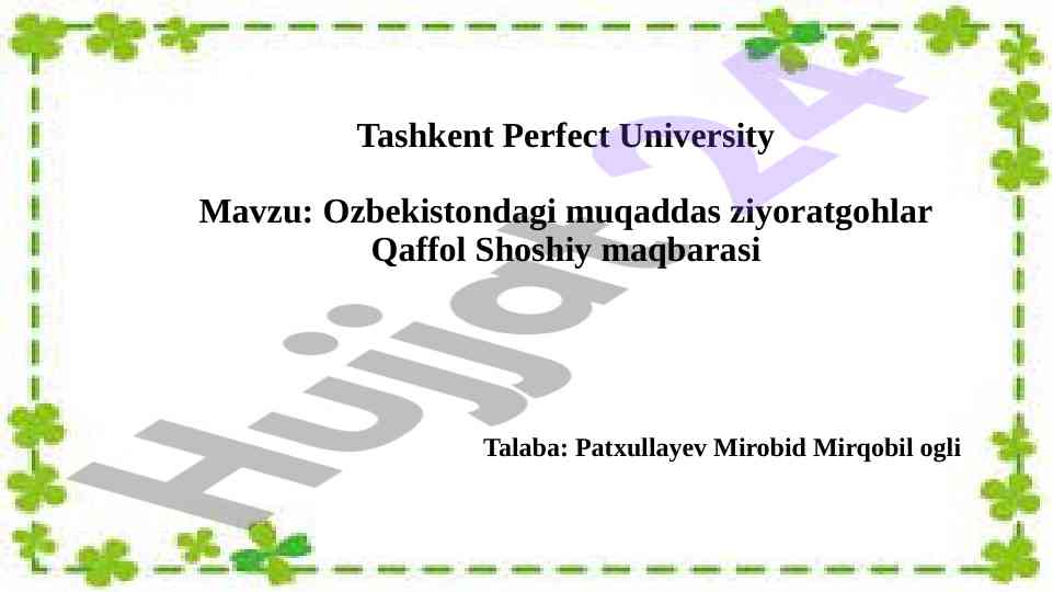 O'zbekistondagi Muqaddas Ziyoratgohlar