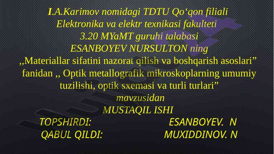 Optik metallografik mikroskoplar va ularning turlari