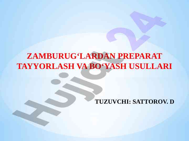 Zamburug‘lar haqida mikologiya va preparat tayyorlash