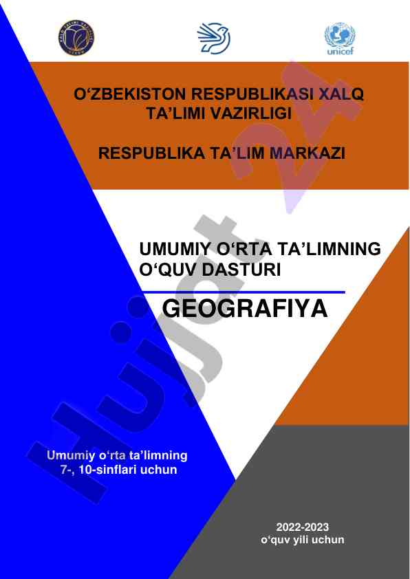 Geografiya umumiy o‘rta ta’lim dasturi 2022-2023