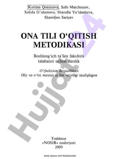 Ona tili o‘qitish metodikasi darsligi