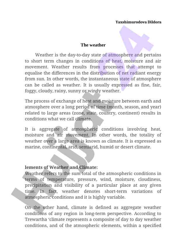 Weather and climate: understanding atmospheric conditions