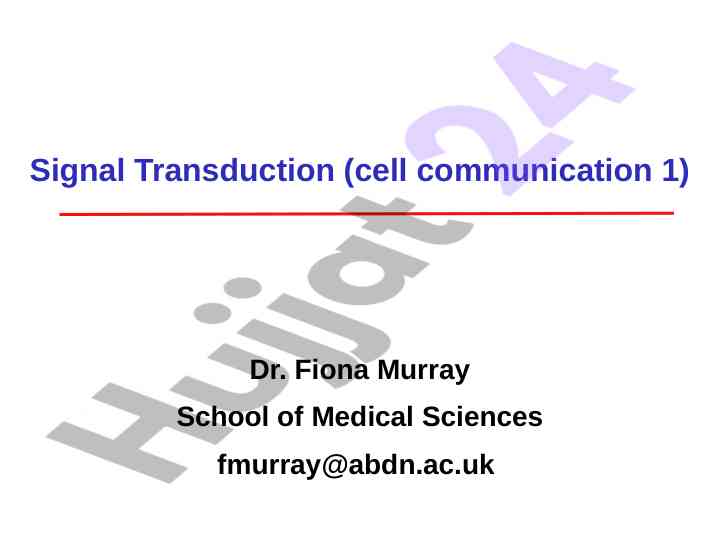 Overview of signal transduction and receptor types