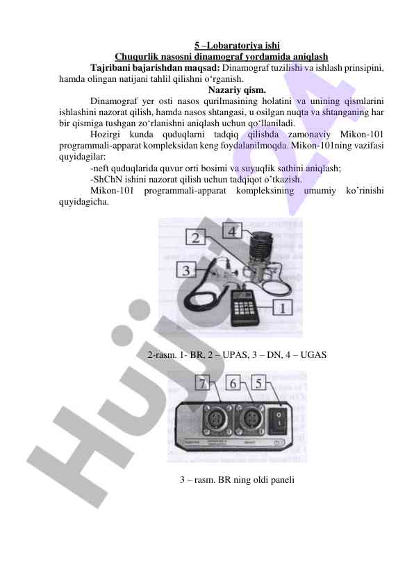 Dinamograf yordamida chuqurlik nasosini aniqlash