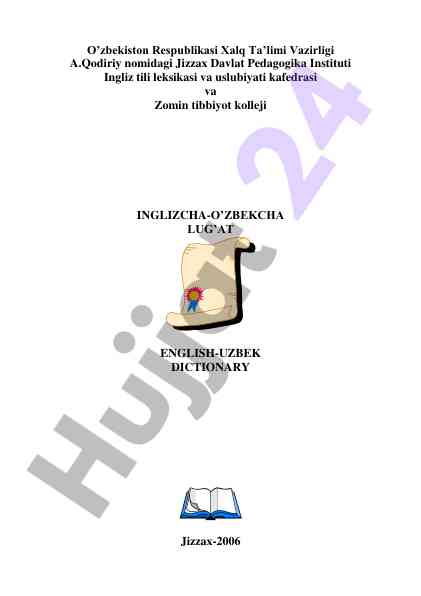 Inglizcha-o‘zbekcha lug‘at english-uzbek dictionary