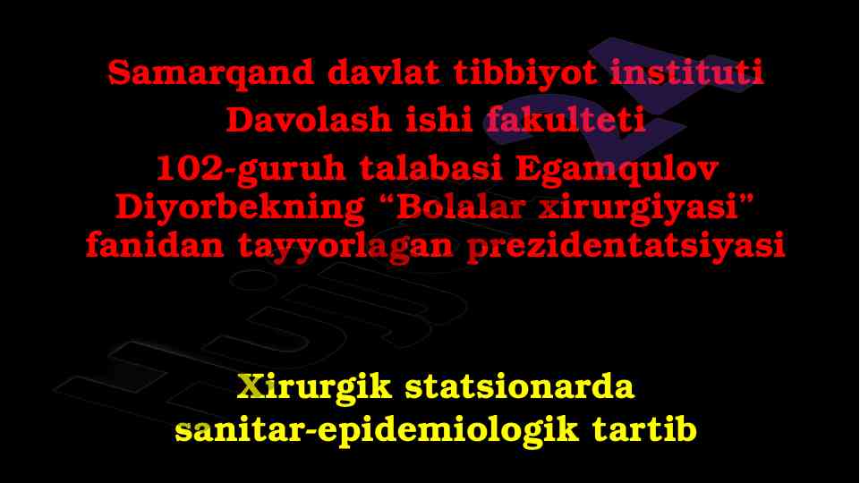 Bolalar xirurgiyasi va operatsion blok tashkiliy tizimi