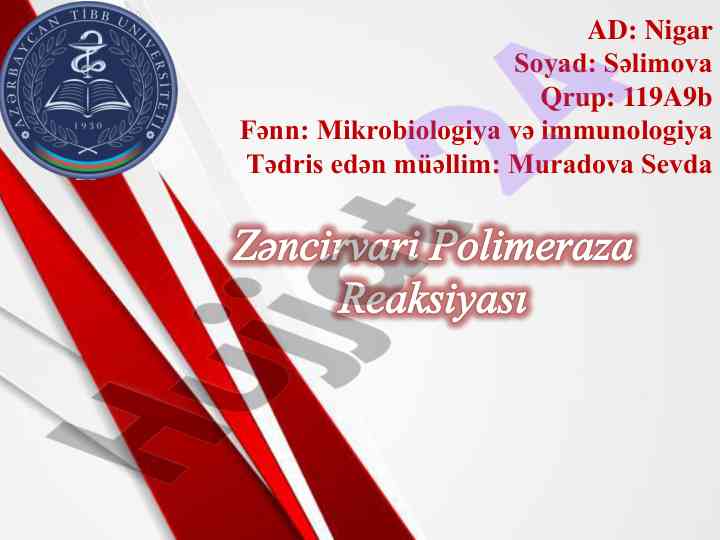 Zəncirvari polimeraza reaksiyaları və gen mühəndisliyi