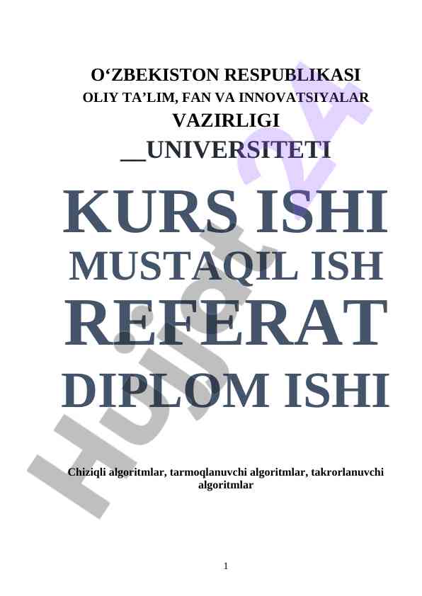 Chiziqli algoritmlar va tarmoqlanuvchi algoritmlar