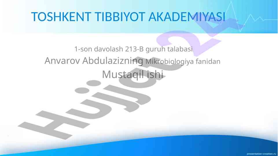 Endogen parazitar kasalliklar tahlili