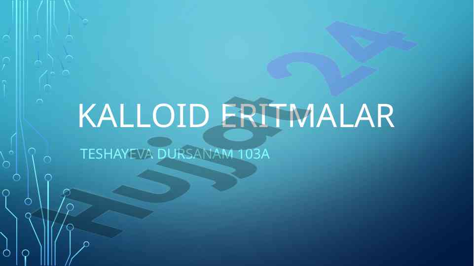 Kalloid eritmalar tahlili va tozalash usullari