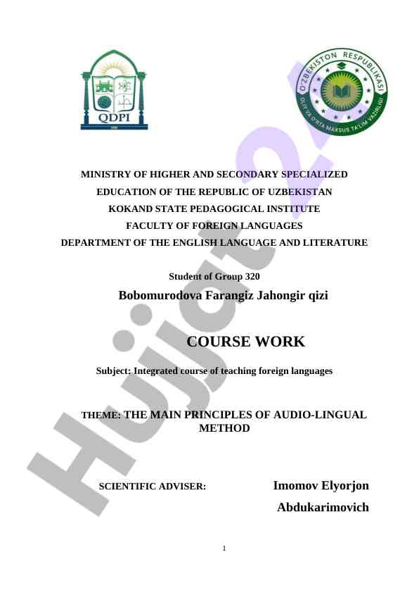 The main principles of audio-lingual method