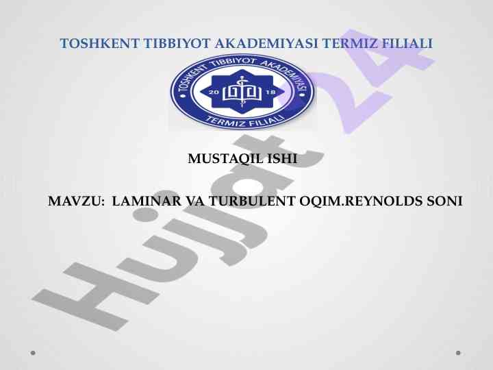 Laminar va turbulent oqim haqida ma'lumotlar