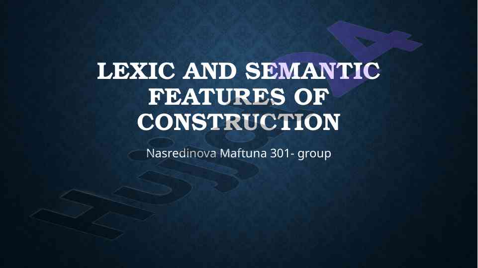Lexical and semantic features in construction grammar