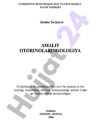 Amaliy otomni olaringologiya o‘quv qo‘llanma
