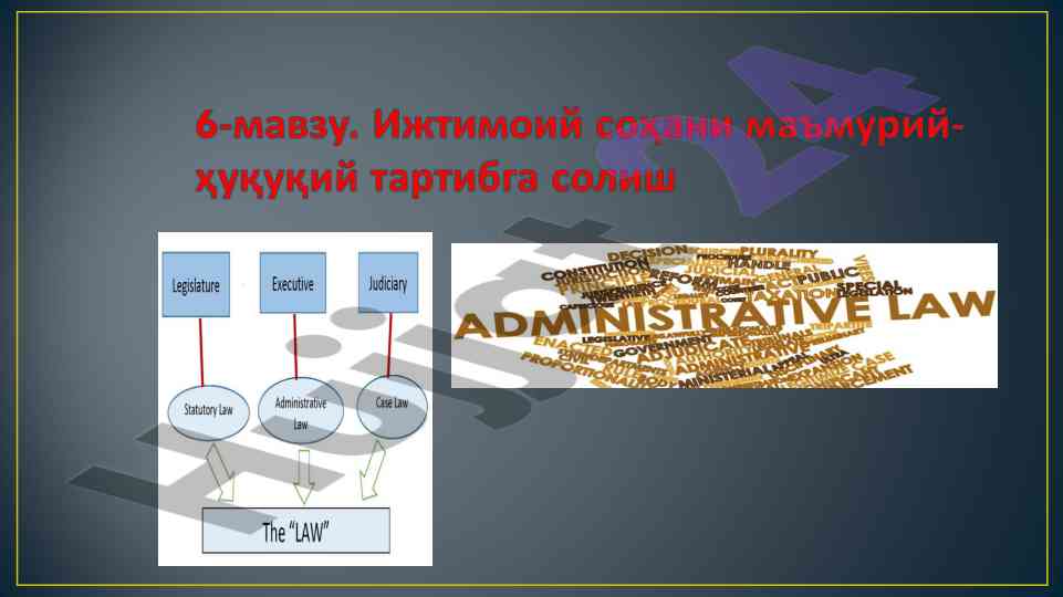 Ижтимоий соҳani маъмурий-ҳуқуқий тартибga солиш