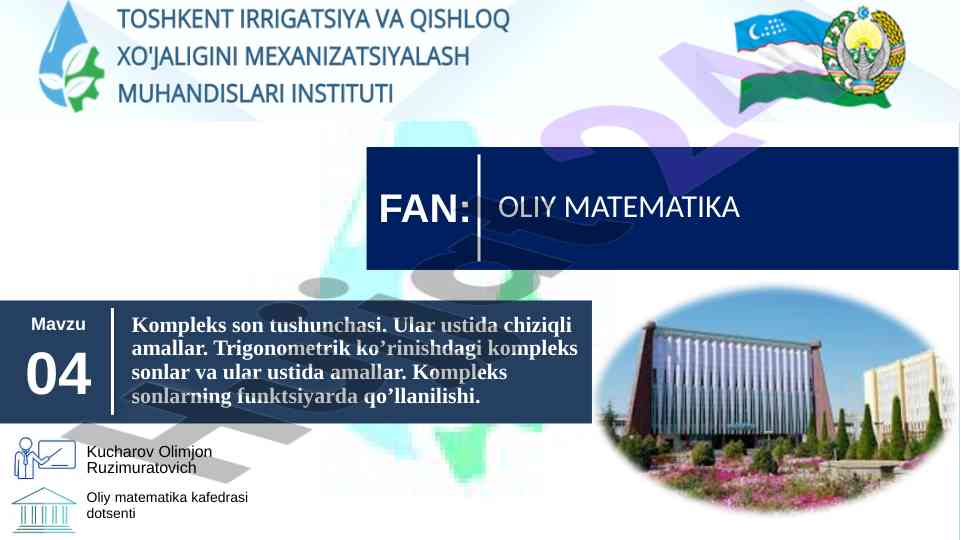 Kompleks son tushunchasi va ustida amallar