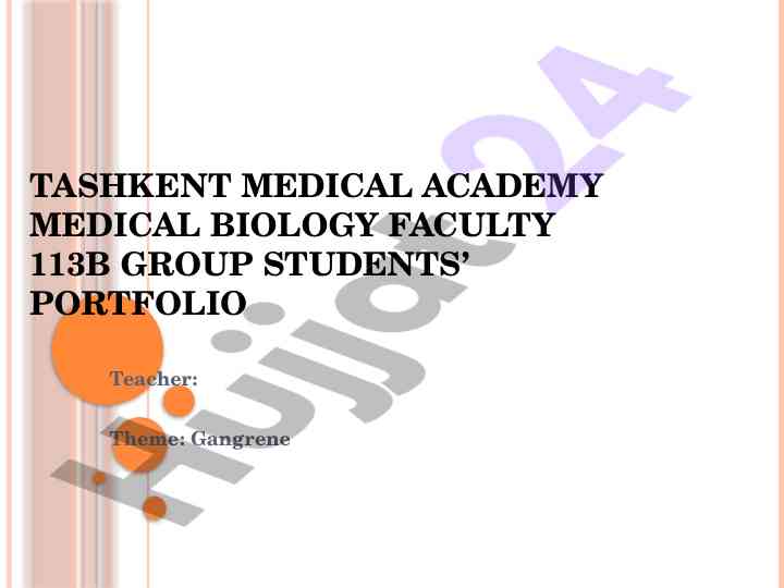 Gangrene medical biology overview and analysis