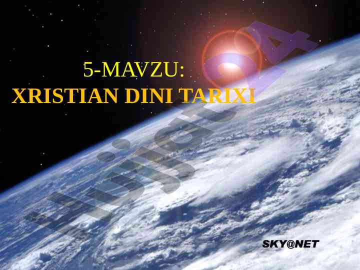 Xristian dini tarixi o‘quv qo‘llanmasi