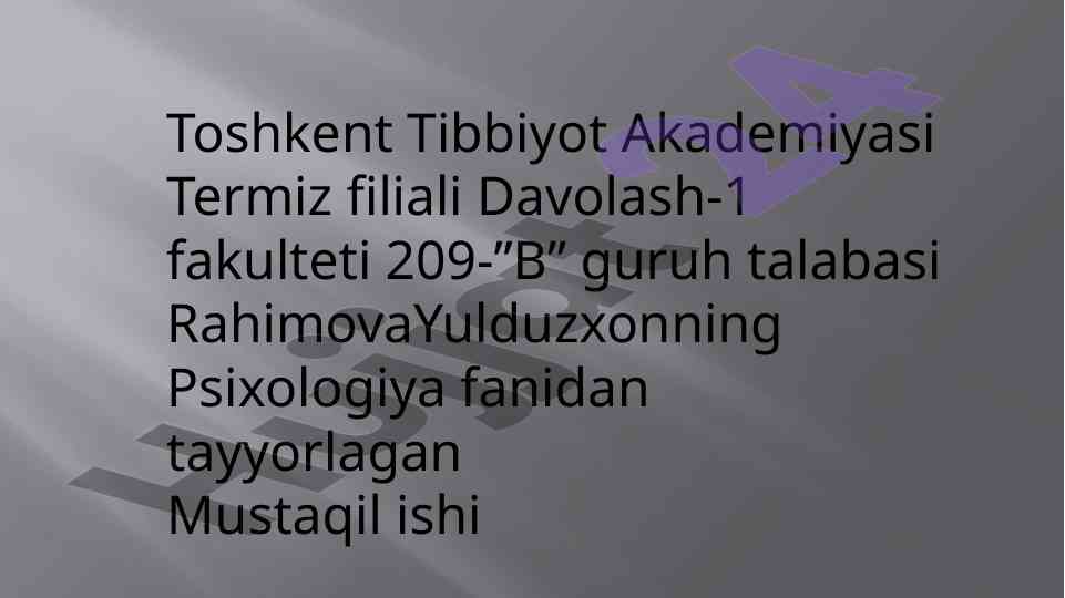 Salomatlikni taminlovchi psixologik omillar