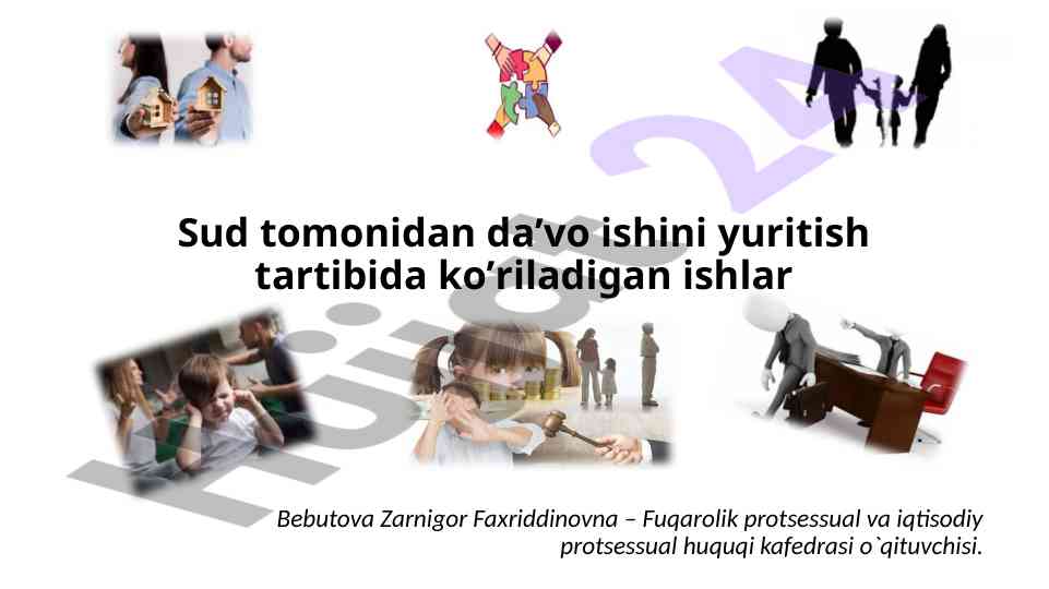Sudda davo ishlarini yuritish protsessual xususiyatlari