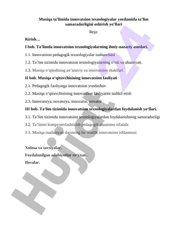 Musiqa ta’limida innovatsion texnologiyalar