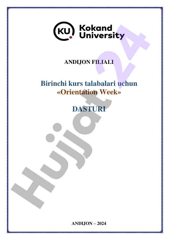 Orientation week program for first-year students 2024