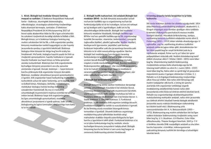 Biologik faol moddalar kimyosi va rivojlanishi