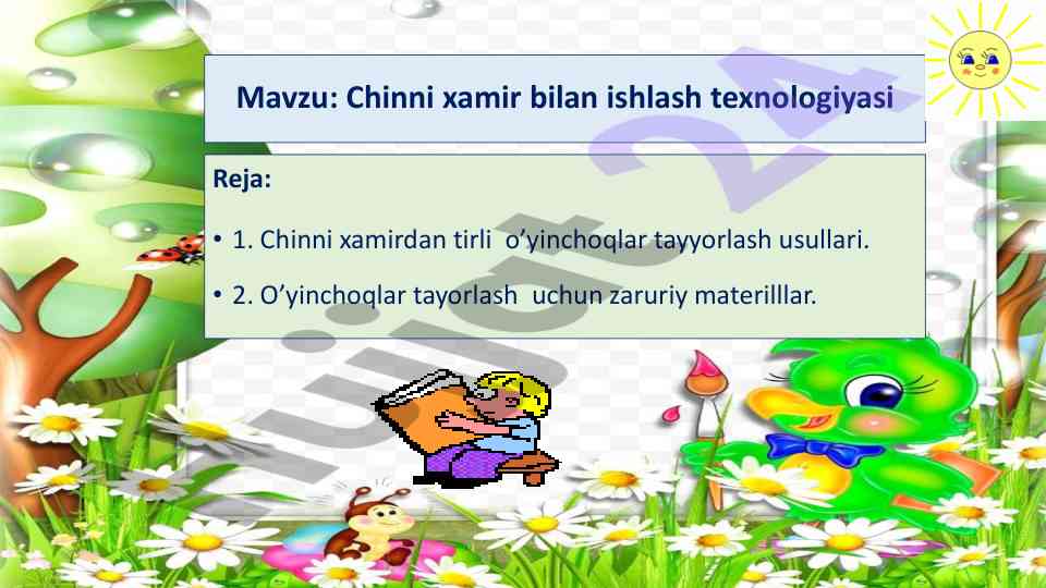 Chinni xamir bilan ishlash texnologiyasi