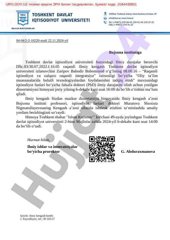 Bulutli texnologiyalarni oliy ta’limda qollash tadqiqoti