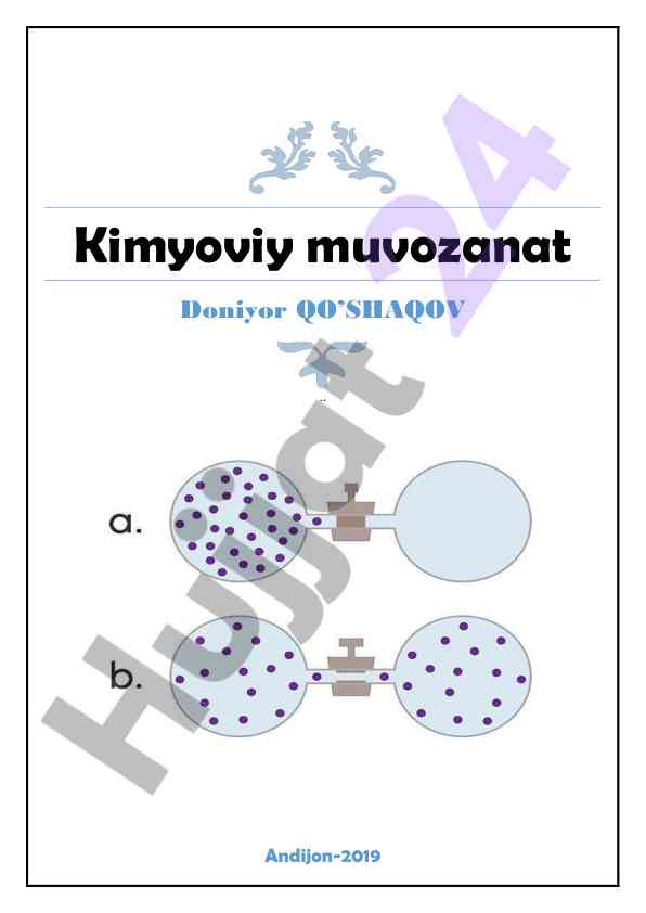 Kimyoviy muvozanat nazariyasi va asosiy qoidalar