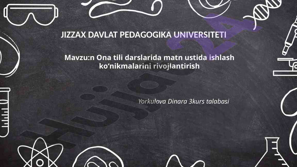 Ona Tili Darslarida Matn Ustida Ishlash Ko‘nikmalari