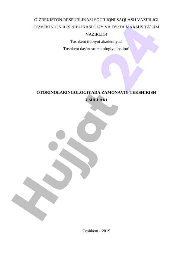 Otorinolaringologiyada zamonaviy tekshirish usullari