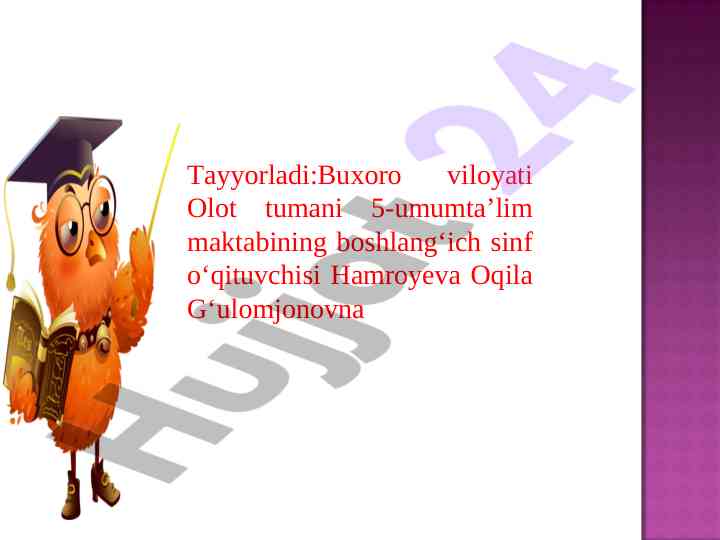 Non olib keldim mavzusida dars ishlanmasi