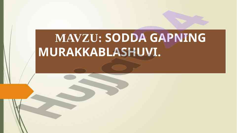 Sodda gapning murakkablashuvi