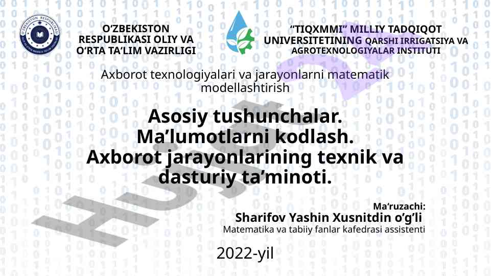 Axborot texnologiyalari va jarayonlarni matematik modellashtirish