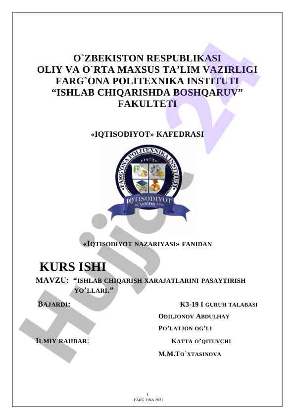 HISOBOTNING MOHIYATI VA AHAMIYATI