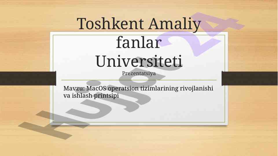 Macos operatsion tizimlarining rivojlanishi va ishlash