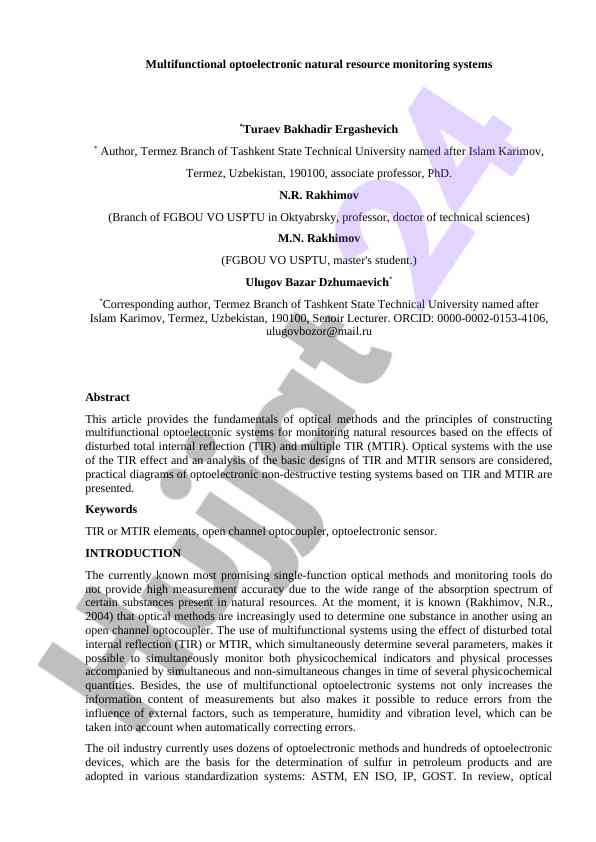Multifunksional optoelektronik tizimlar