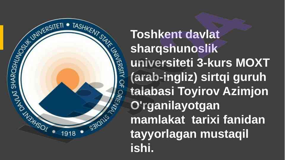 Markaziy osiyo tarixi: uyg'onish davri tahlili