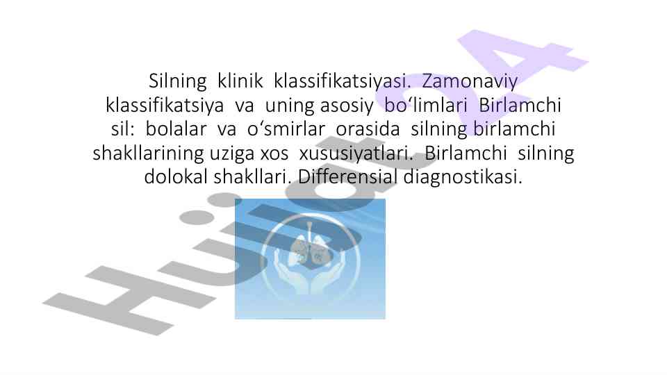 Silning klinik klassifikatsiyasi va asosiy bo‘limlari