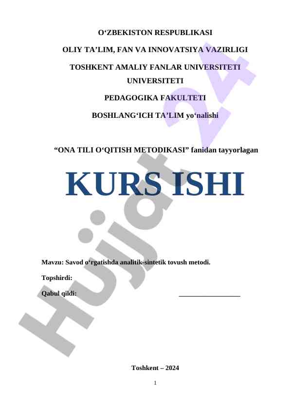 Savod o'rgatishda analitik-sintetik tovush metodi