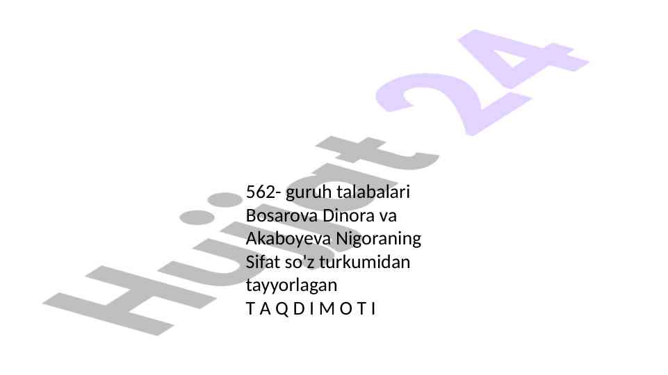 Sifat so'z turkumining o'rni va ahammiyati