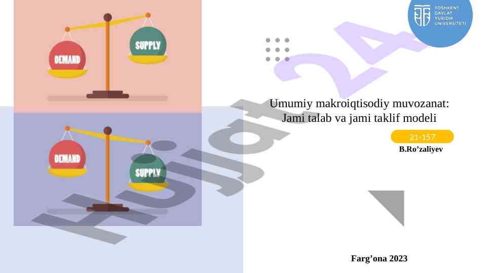 Umumiy makroiqtisodiy muvozanat va model tahlili