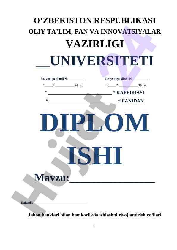 Jahon Banklari Bilan Hamkorlikda Ishlash Yo'llari