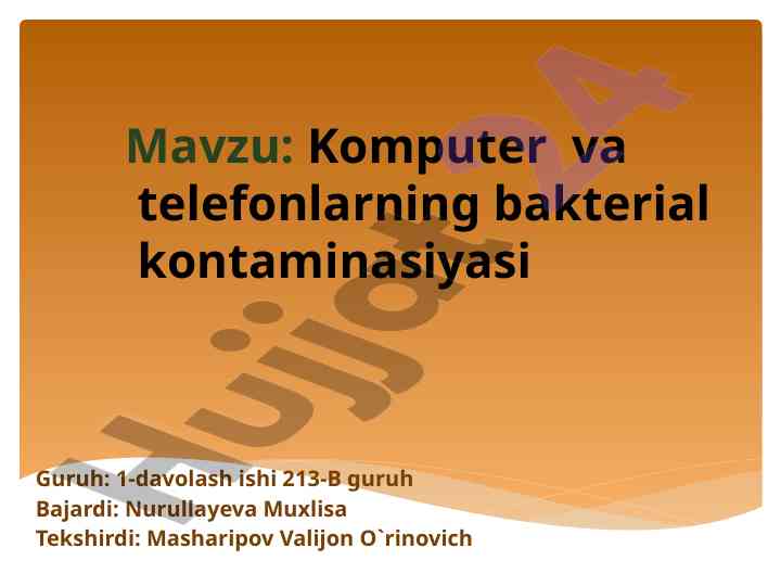 Komputer va telefonlarning bakterial kontaminasiyasi