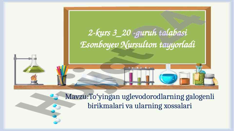 To‘yingan uglevodorodlarning galogenli birikmalari