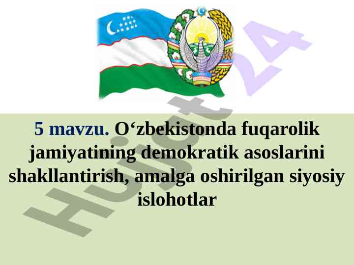 O‘zbekistonda fuqarolik jamiyatining asoslari